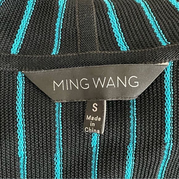 Ming Wang Black Stripe Waterfall Cardigan Size Small - Picture 11 of 16